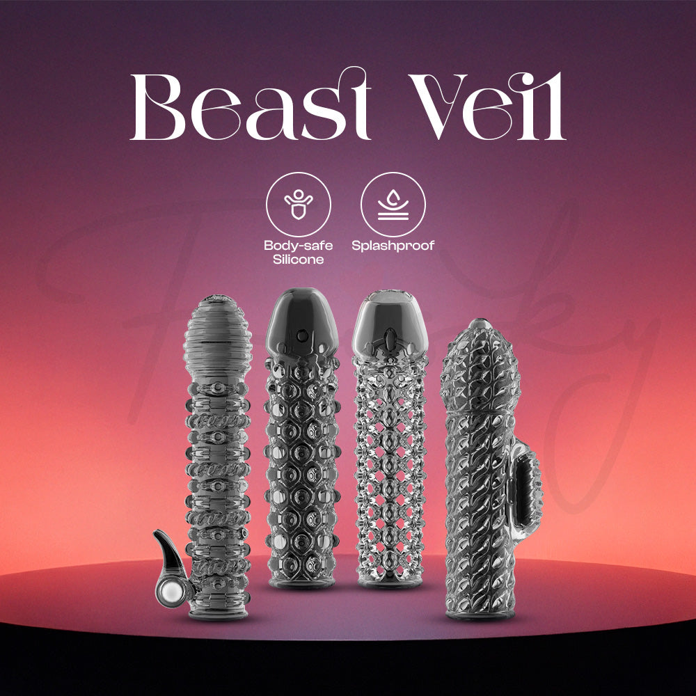 Beast Veil textured silicone sleeve with raised stimulation ridges