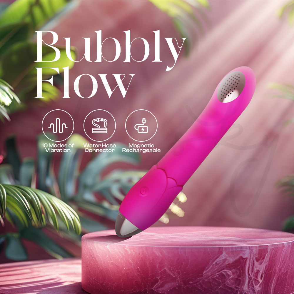 Bubbly Flow - Vibrating Shower Head For Vaginal Rinse Anal Cleaning