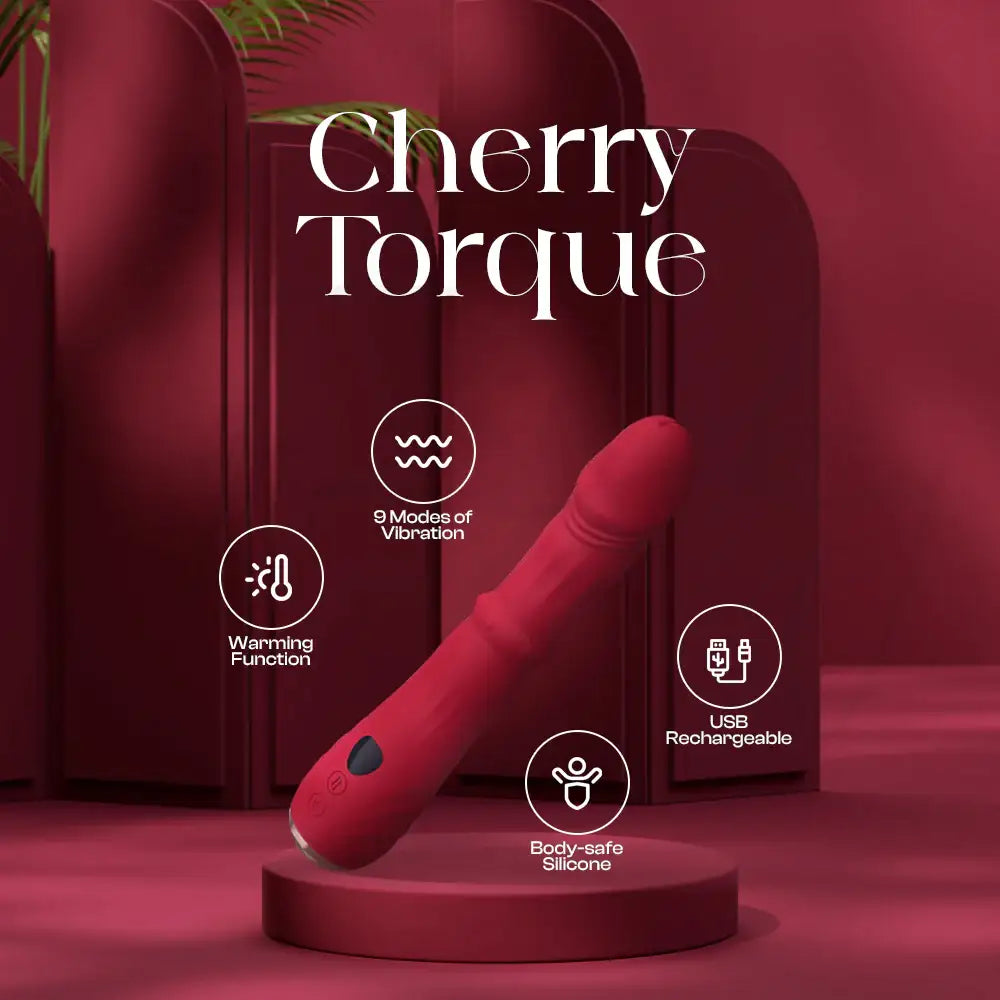 CherryTorque – Wiggling + Sliding Vibrator with Speed Display - Frisky Business Adult Sex Toys Shop