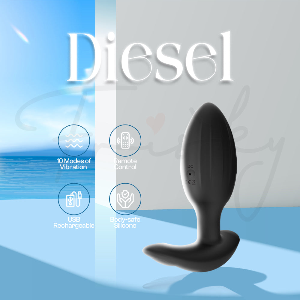 Diesel - Vibrating Silicone Butt Plug with Remote Control