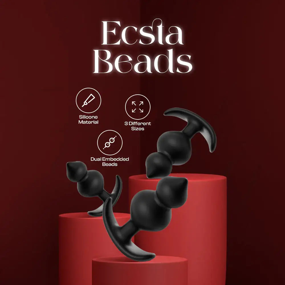 Ecsta Beads - Silicone Butt Plug With Dual Embedded Beads - Frisky Business Adult Sex Toys Shop