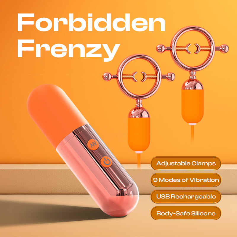 Forbidden Frenzy - Female Vibrating Nipple Clamps