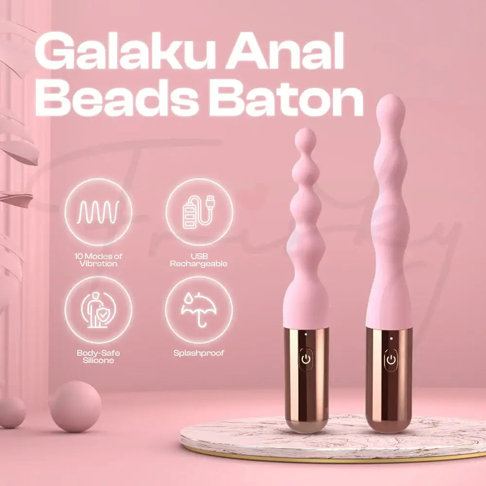 GalakuAnal Beads Baton Vibrator, Adult Male/Female Rechargeable Sex toys - Frisky Business Adult Sex Toys Shop