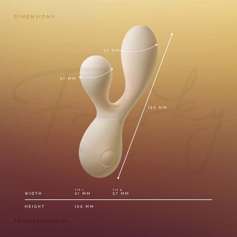 Galaku vibrator showing its curved Y-shaped design and ergonomic structure