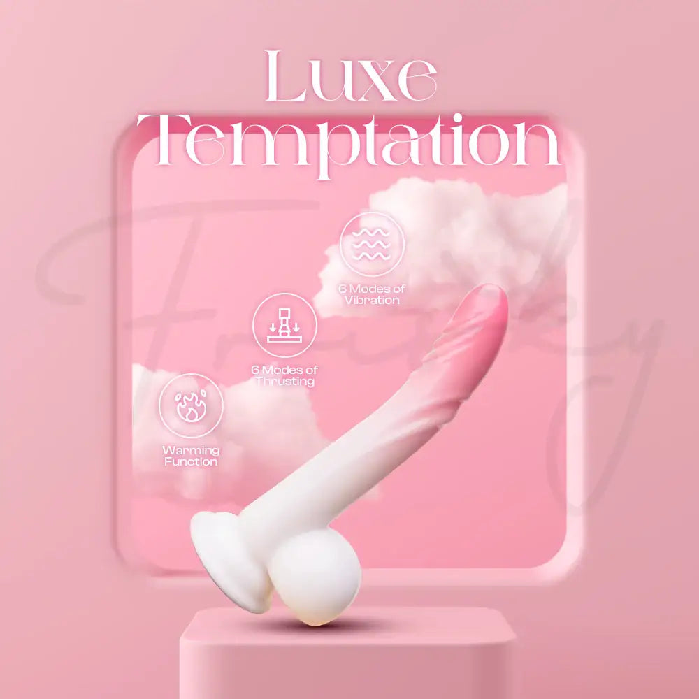 Luxe Temptation – Thrusting Dildo Vibrator With Suction Cup and Remote Control - Frisky Business Adult Sex Toys Shop