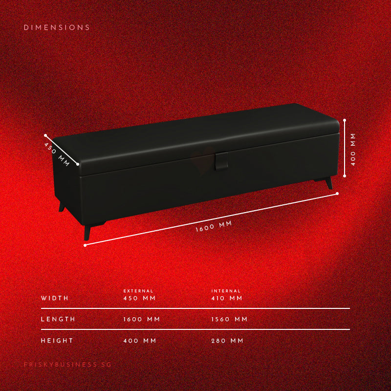Noir Cache Lockable Storage Ottoman