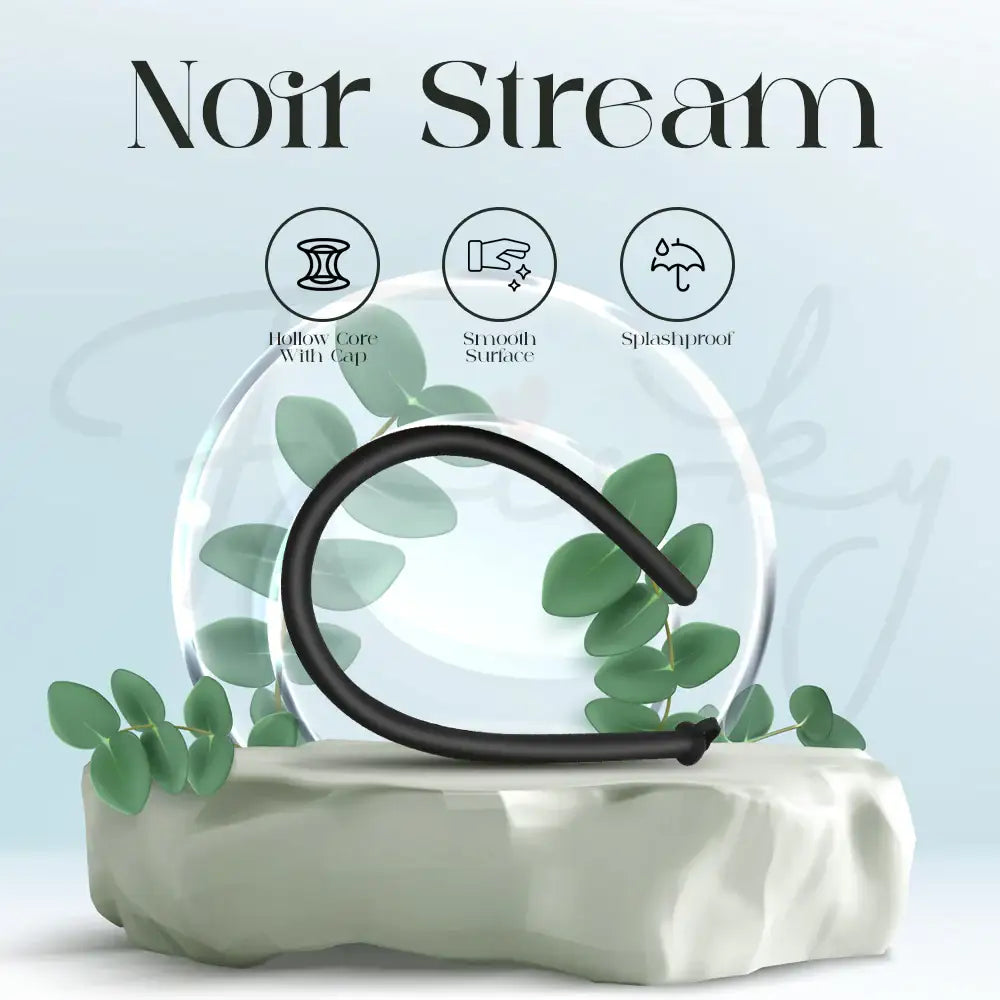 Noir Stream – Hollow Core Silicone Urethral Sounding/Play - Frisky Business Adult Sex Toys Shop