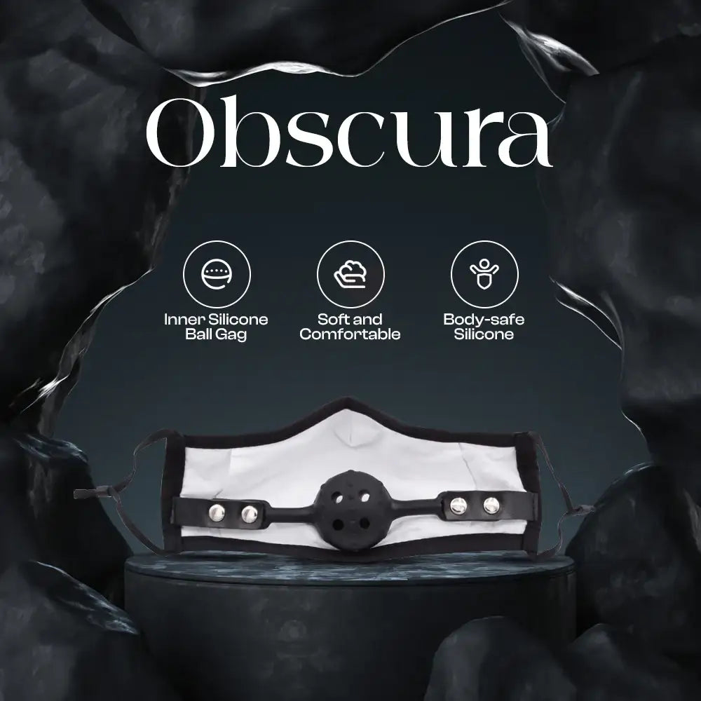 Obscura - BDSM Face Mask with Silicone Mouth Gag - Frisky Business Adult Sex Toys Shop