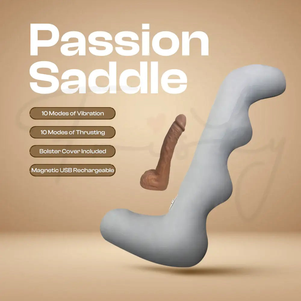 Passion Saddle – Female Riding, Hugging Bolster With Detachable Remote Control Realistic Dildo Vibrator - Frisky Business Adult Sex Toys Shop