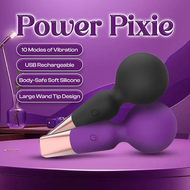 Power Pixie - Mini Female Wand Vibrator - Frisky Business Adult Sex Toys Shop
