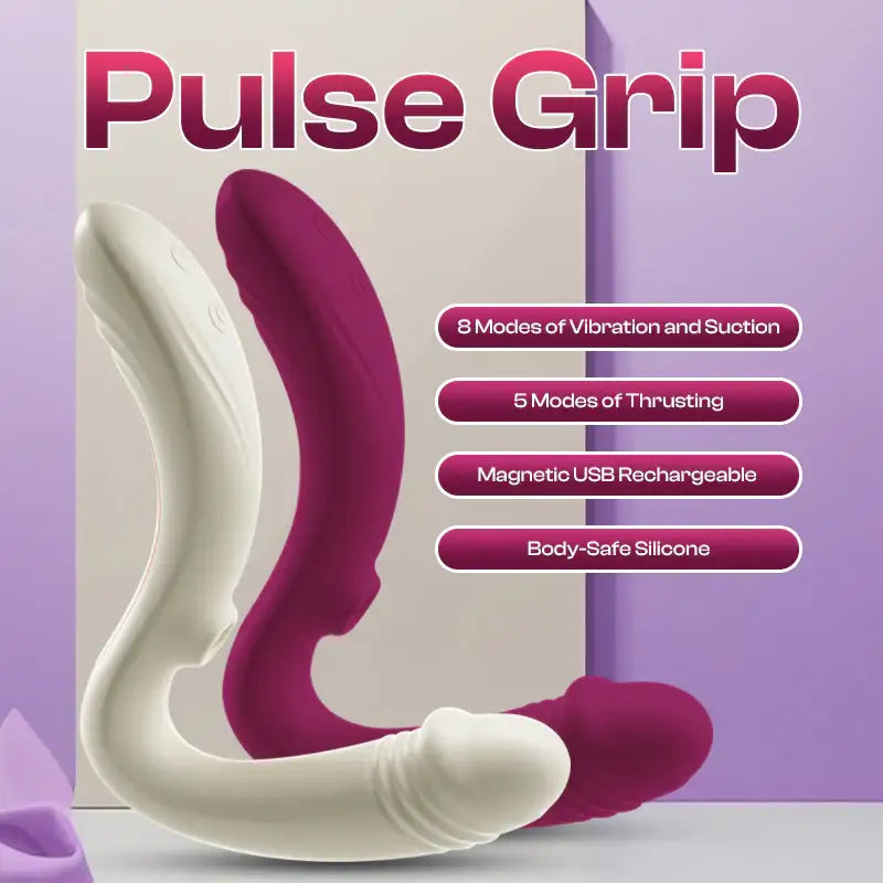 Pulse Grip - Female APP Control Thrusting and Suction Vibrator - Frisky Business Adult Sex Toys Shop
