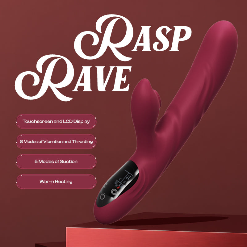 Rasp Rave - Dual Vibrator with Suction and LCD Display