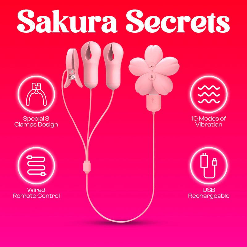 Sakura Secrets - Nipple Vibrator with 3 Clamps