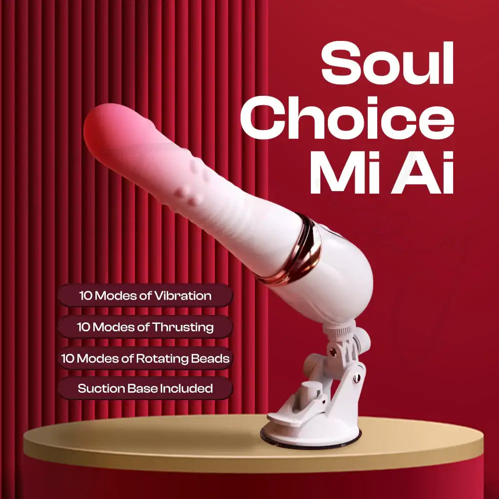 Soul Choice Mi Ai - Ombre Pink Thrusting Sex Machine With Rotating Beads - Frisky Business Adult Sex Toys Shop