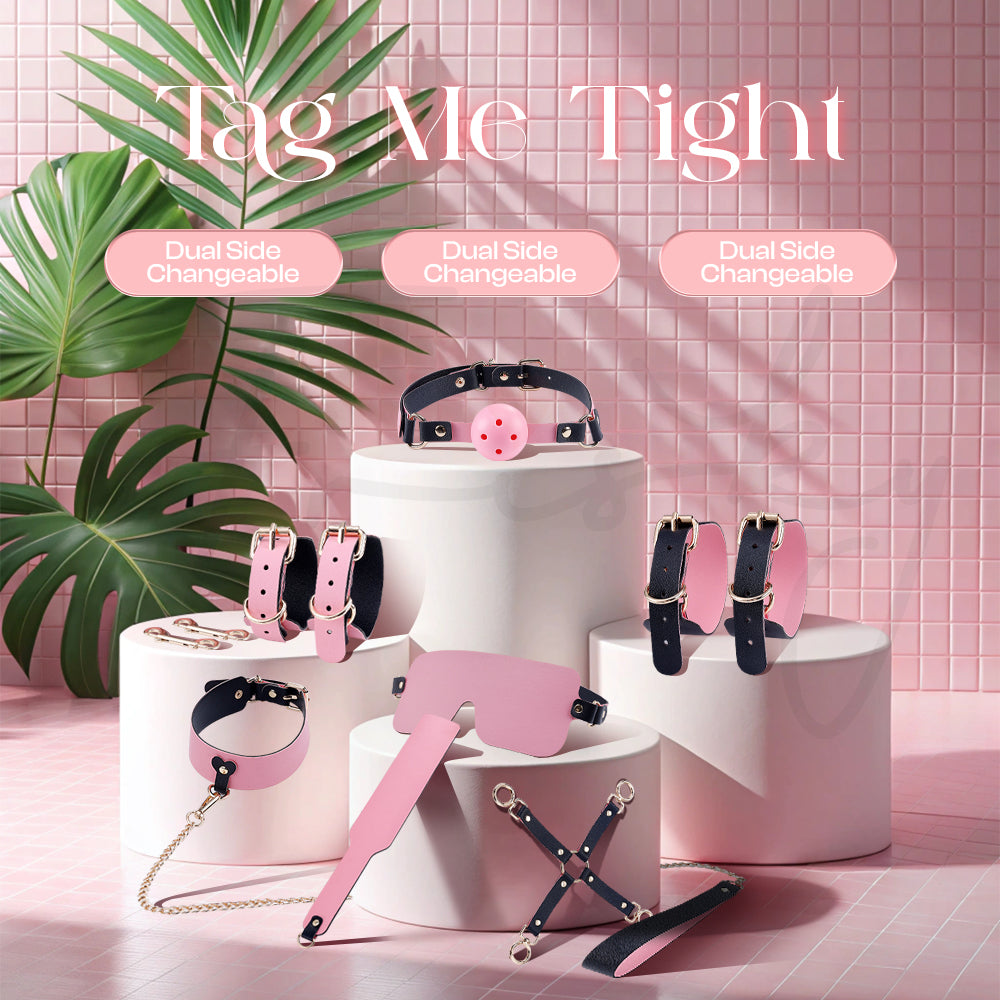 Tag Me Tight - 8 Pcs BDSM Starter Kit With Stickable Velcro Alphabet