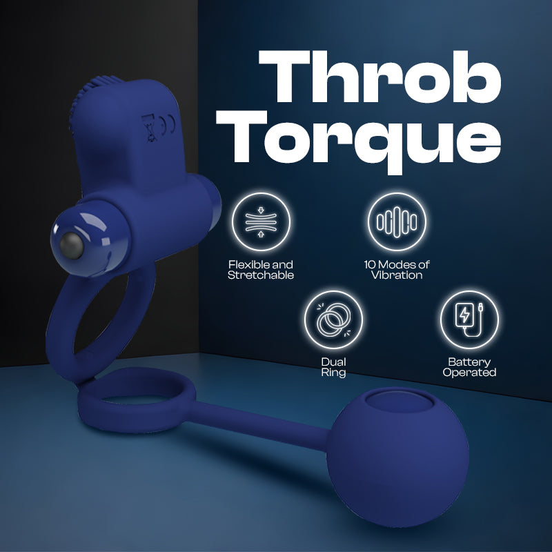 Throb Torque - Dual Cock Ring with Weighing Bead