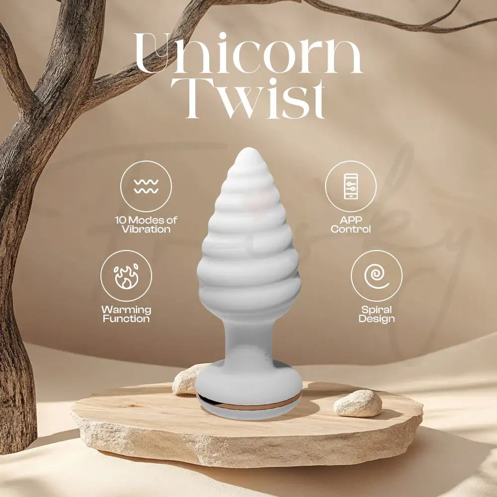Unicorn Twist - Spiral Butt Plug Vibrator with APP Control - Frisky Business Adult Sex Toys Shop