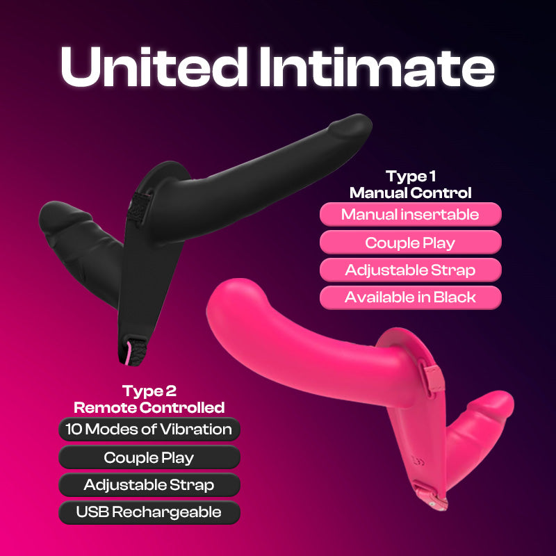 United Intimate - Dual-ended Strap-On Vibrating Dildo