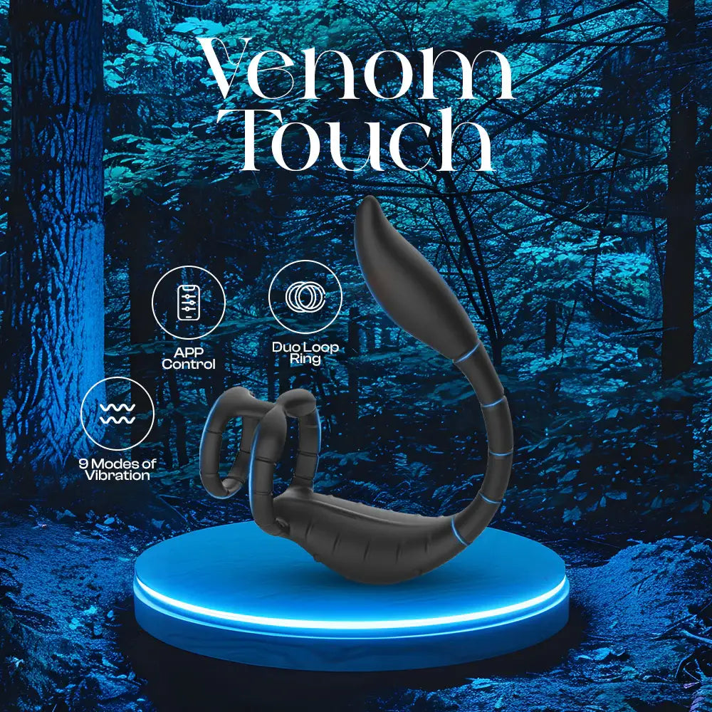 Venom Touch – APP Control Anal Vibrator Duo Loop Cock Ring - Frisky Business Adult Sex Toys Shop