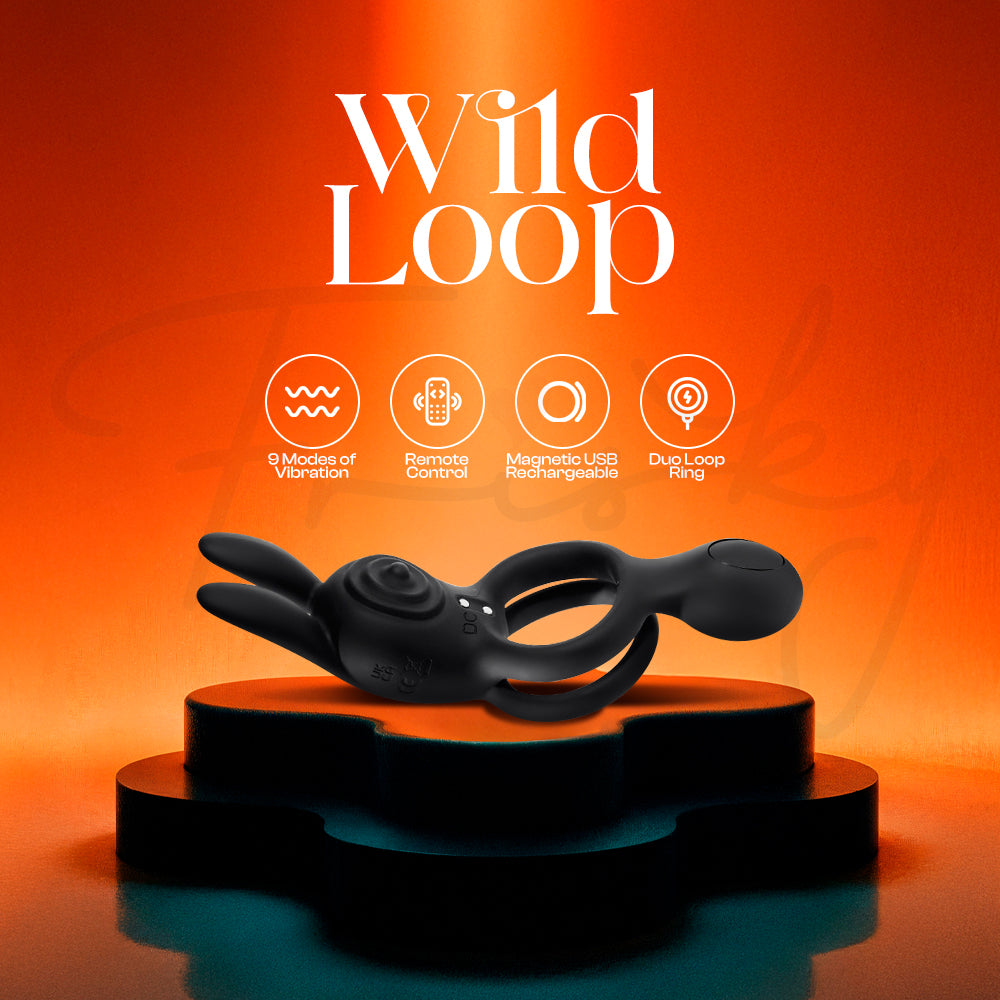 Wild Loop showcased on pedestal with orange gradient background and product name.