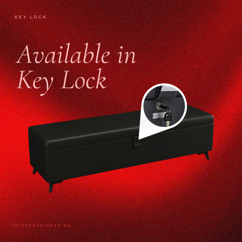 Noir Cache Lockable Storage Ottoman