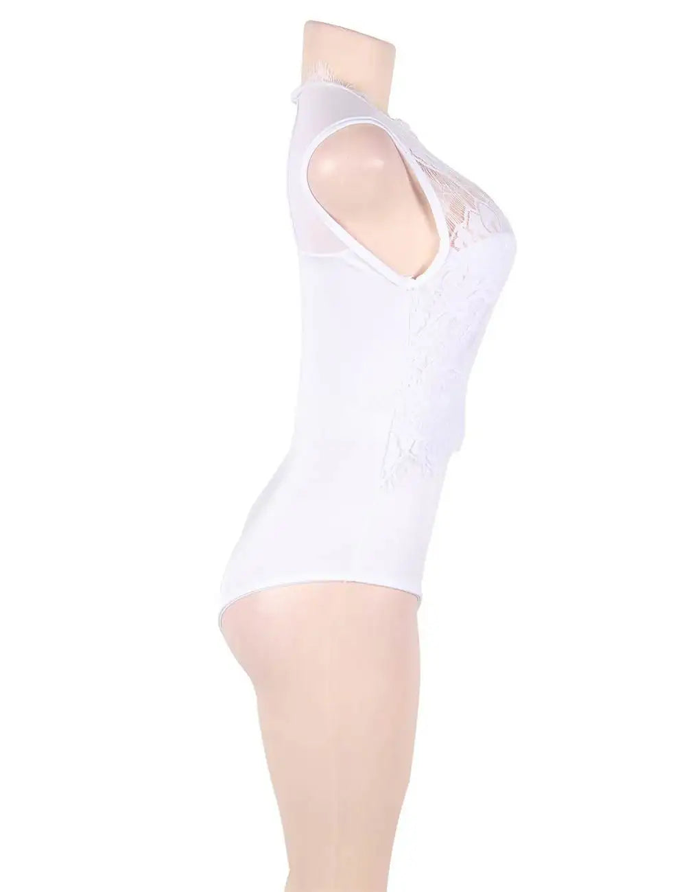 Bodysuit - 1 Pc Lace Openable Crotch Sleeveless Bodysuit - Frisky Business Adult Sex Toys Shop