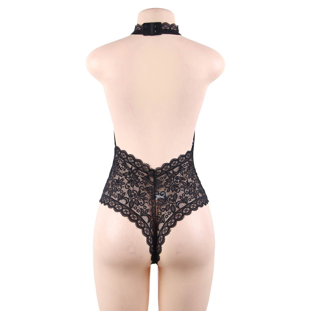 Teddy - 1 Pc Black Exquisite Lace Open Cup Lingerie