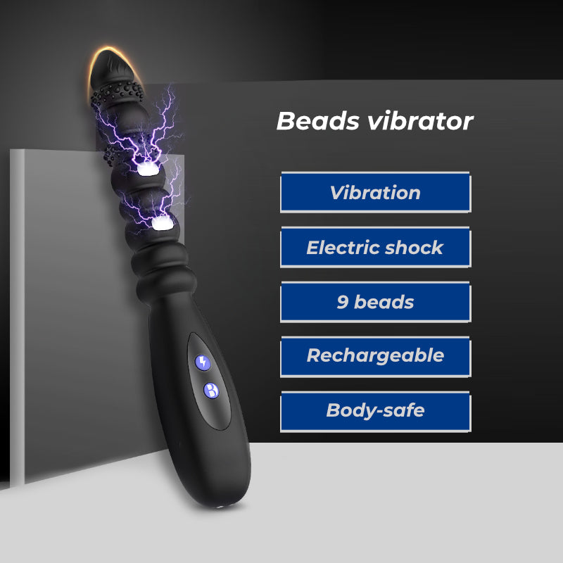 Sparkle Shivers - Vibrating Anal Beads with Light Electric Shock