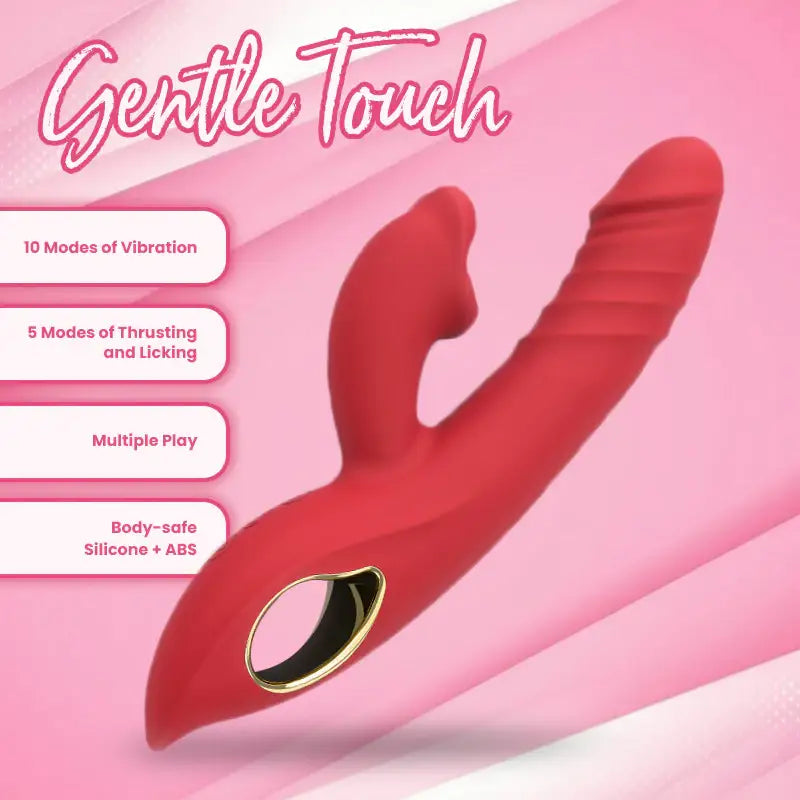 Gentle Touch - Thrusting Dual Vibrator With Licking - Frisky Business Adult Sex Toys Shop