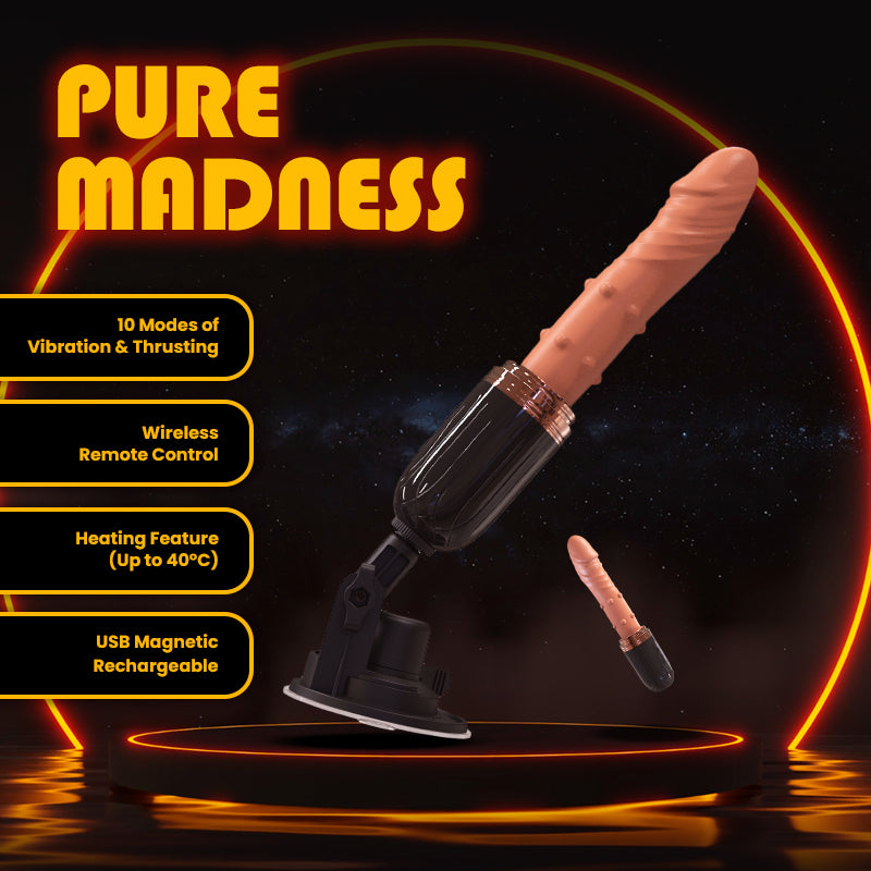 Pure Madness - Remote Control Thrusting Sex Machine with Suction Cup