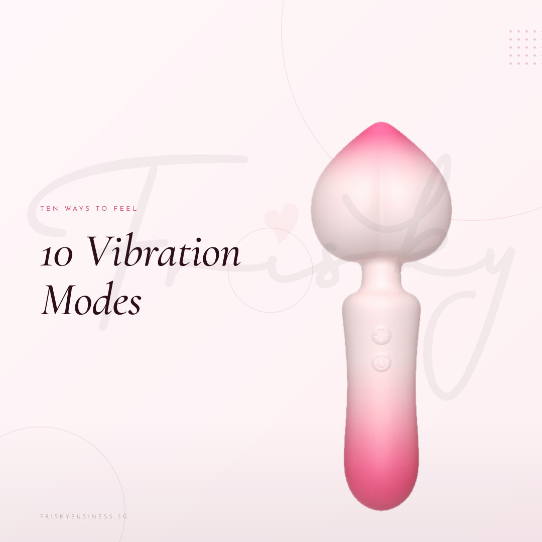 Soft pink tongue vibrator displayed with elegant promotional lifestyle graphic