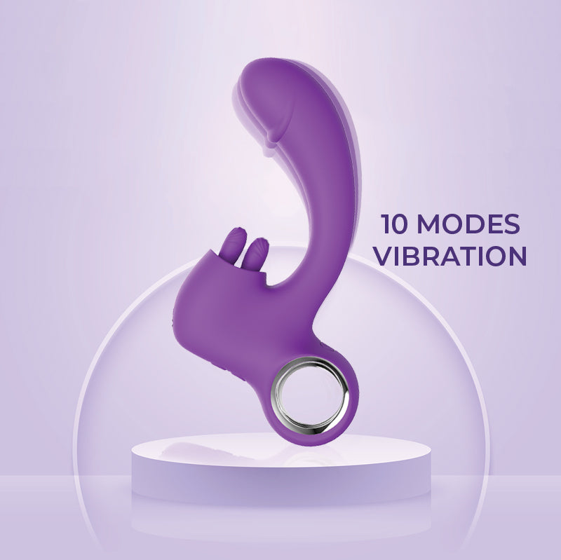 Daring Duo Delight - G-spot Vibrator with Midsection Moving Tongue