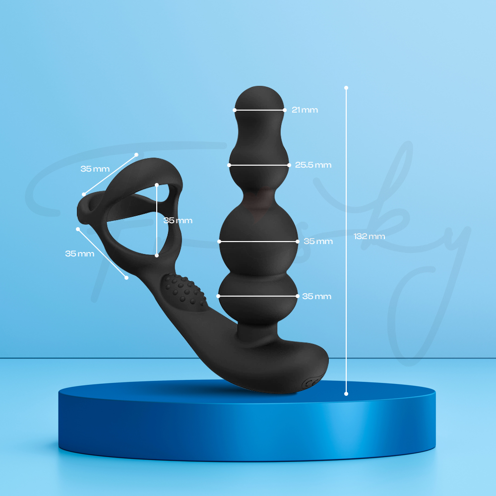 Elysian Edge - Remote Control Vibrating Prostate Massager with Cock Ring, Adult Male Rechargeable Sex Toys