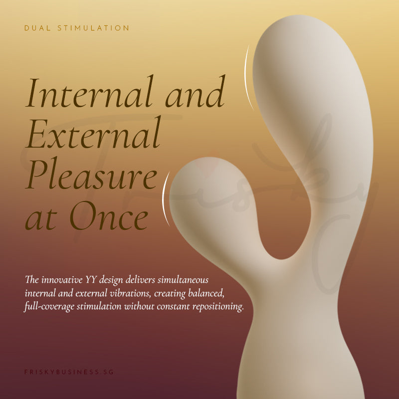 Galaku vibrator highlighting its internal and external stimulation design