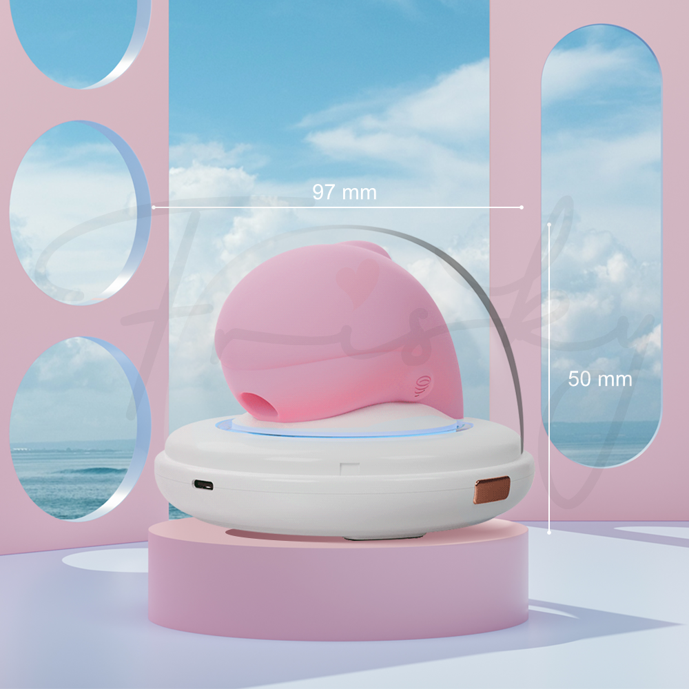 LumaFin - Suction Vibrator with Charging Case UV Sanitizer Night Light,