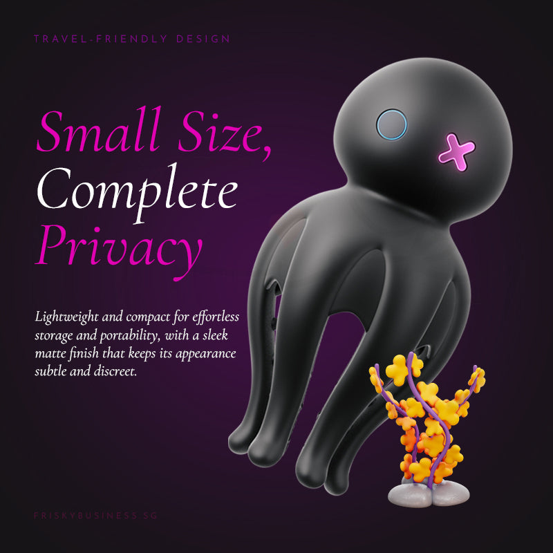 Compact Octa glans massager designed for discreet storage and comfortable use