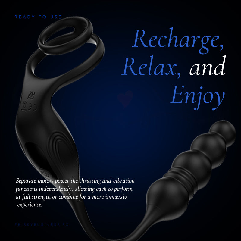 USB rechargeable Phantom Reach prostate massager with magnetic charging for convenient use