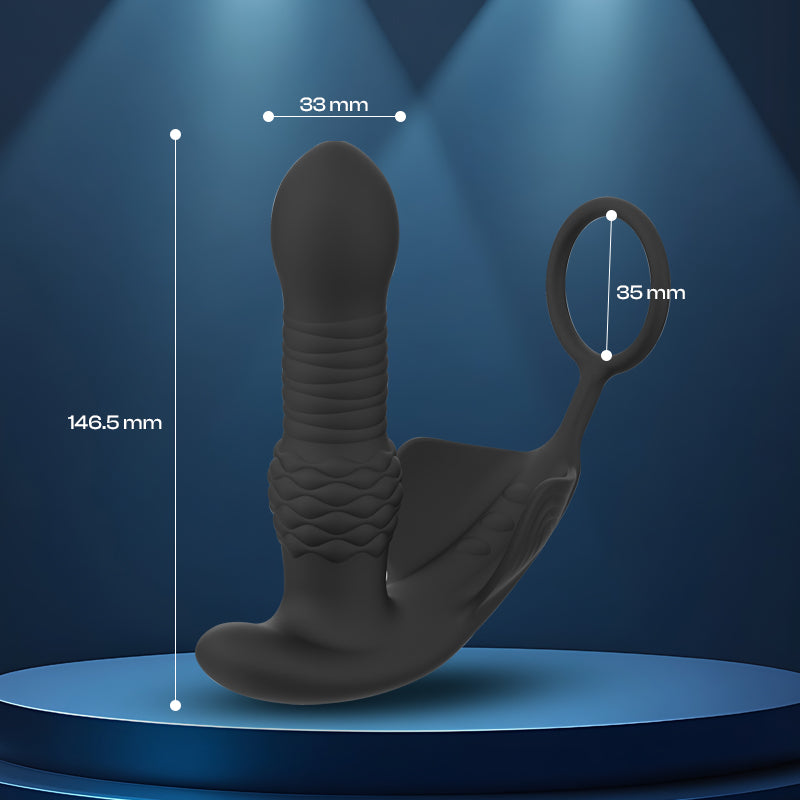 Quarter Quasar - APP Control Thrusting Prostate Massager with Cock Ring