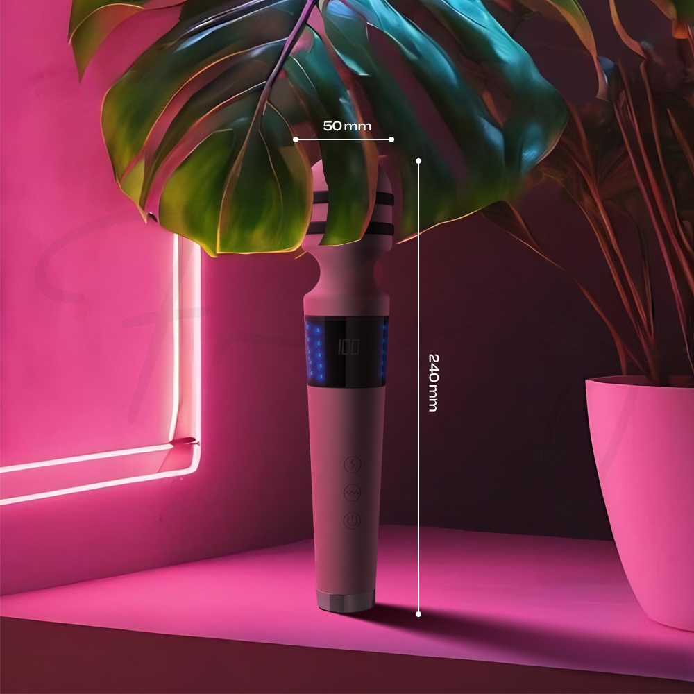 Roge - Electric Shock LED Display AV Wand Vibrator, Adult Female Rechargeable Sex Toys