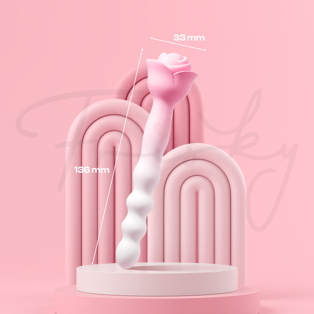 Rosy Arc vibrator showing measurements