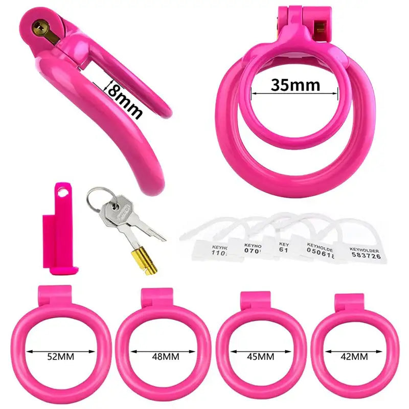 Rosy Fortress - Two Rings Chastity Cage - Frisky Business Adult Sex Toys Shop