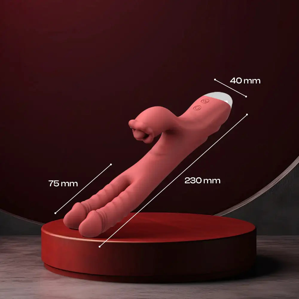 Scarlet Trio - Dual Head Dildo Triple Stimulation Vibrator - Frisky Business Adult Sex Toys Shop