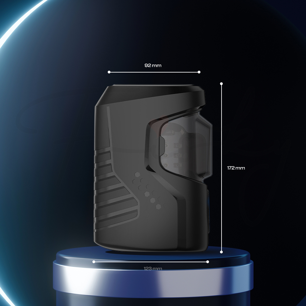 Space Capsule shown on pedestal with lighting effect, emphasizing its modern build and size.