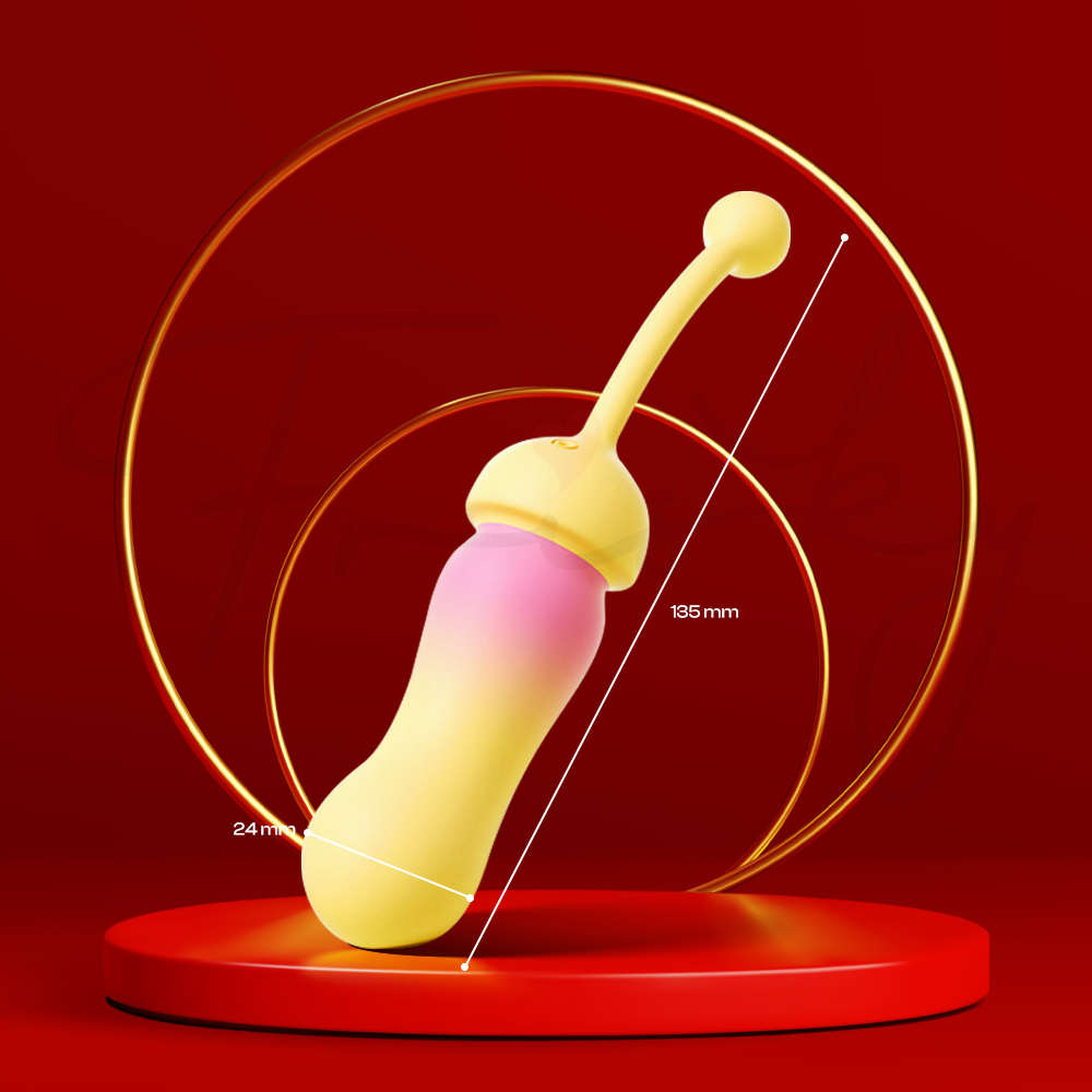 A diagram showing the specific measurements and curvature of the device.