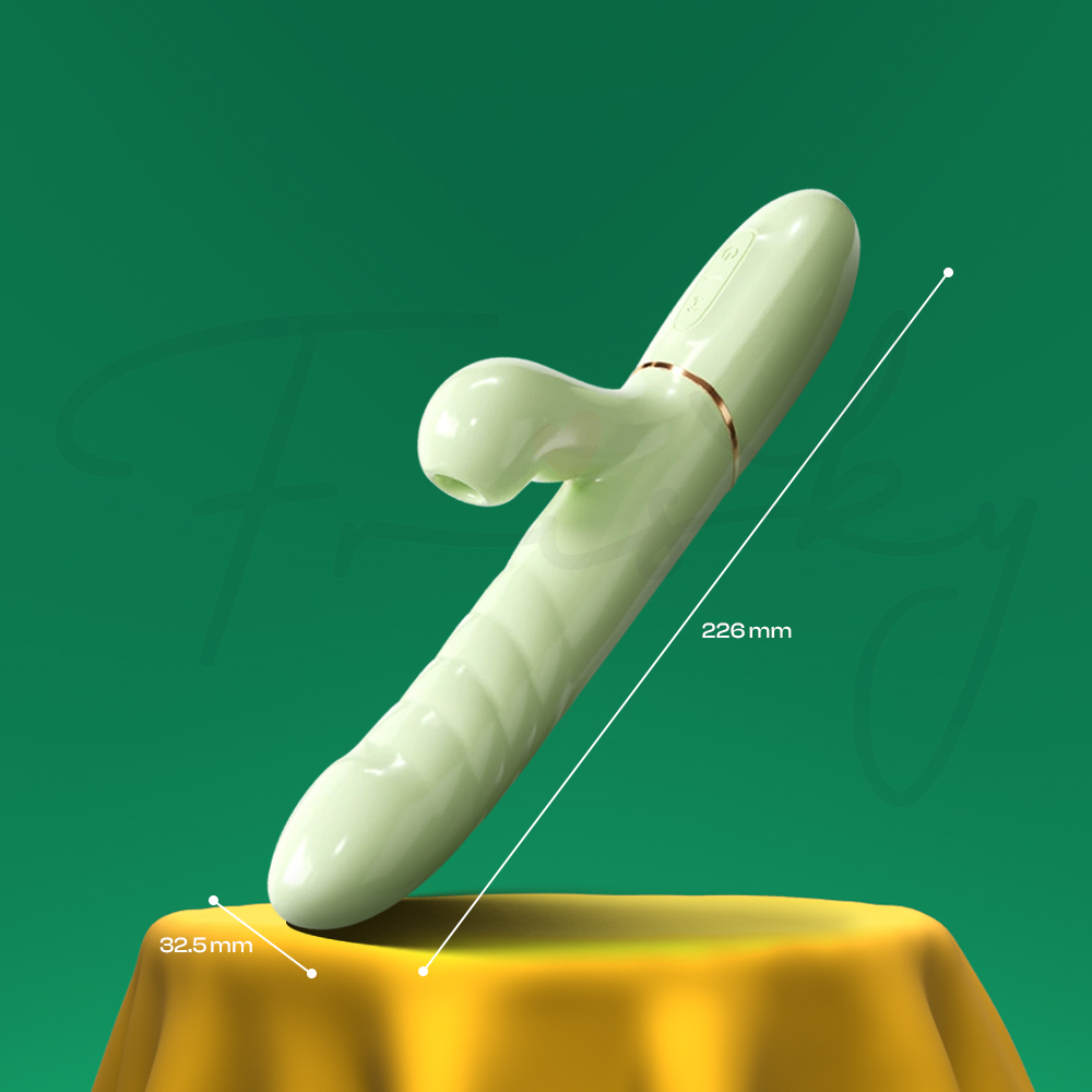 Viridian Bliss – Rotating Beads Thrusting + Suction Vibrator