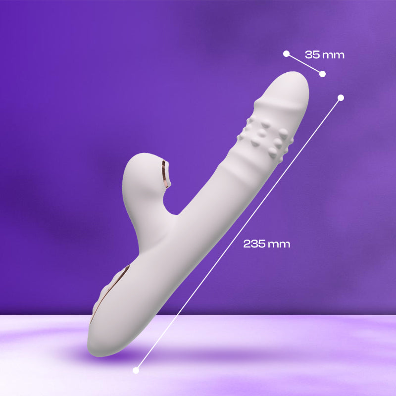Vortex Pleasure - Thrusting Vibrator with Rotating Beads, Suction and Licking