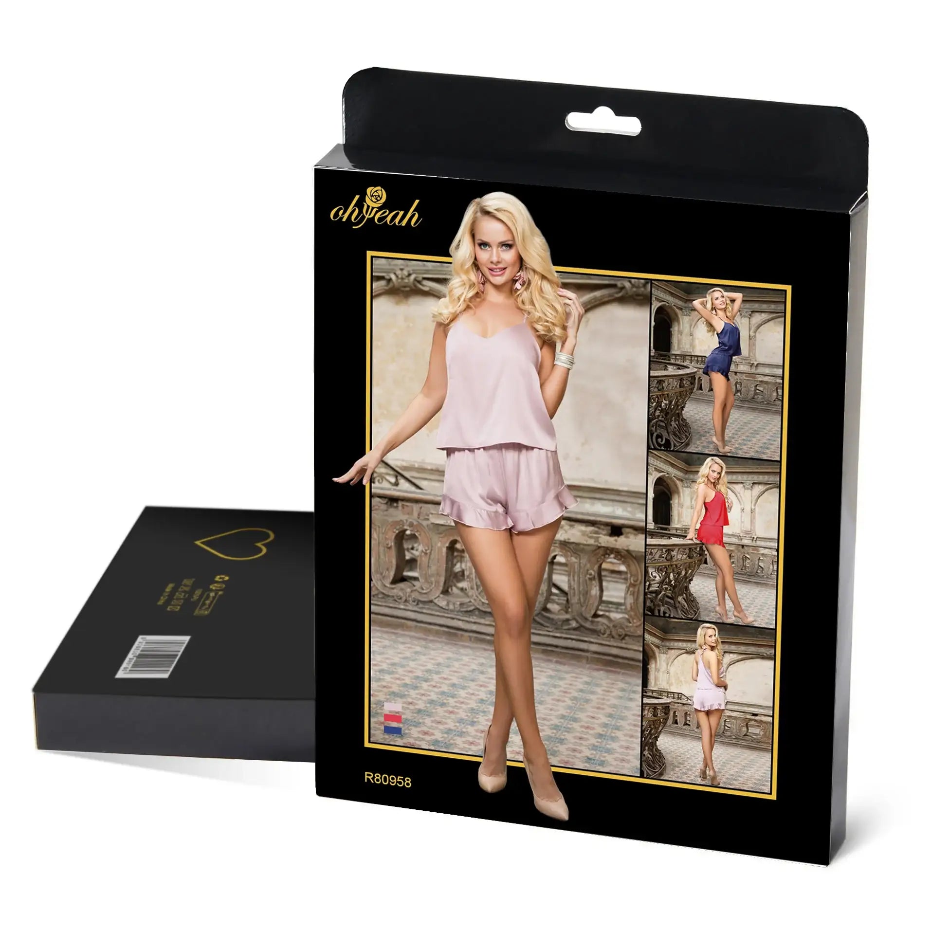 Cami Set - 2 Pcs Satin Chiffon Sleepwear with Short Pants - Frisky Business Adult Sex Toys Shop