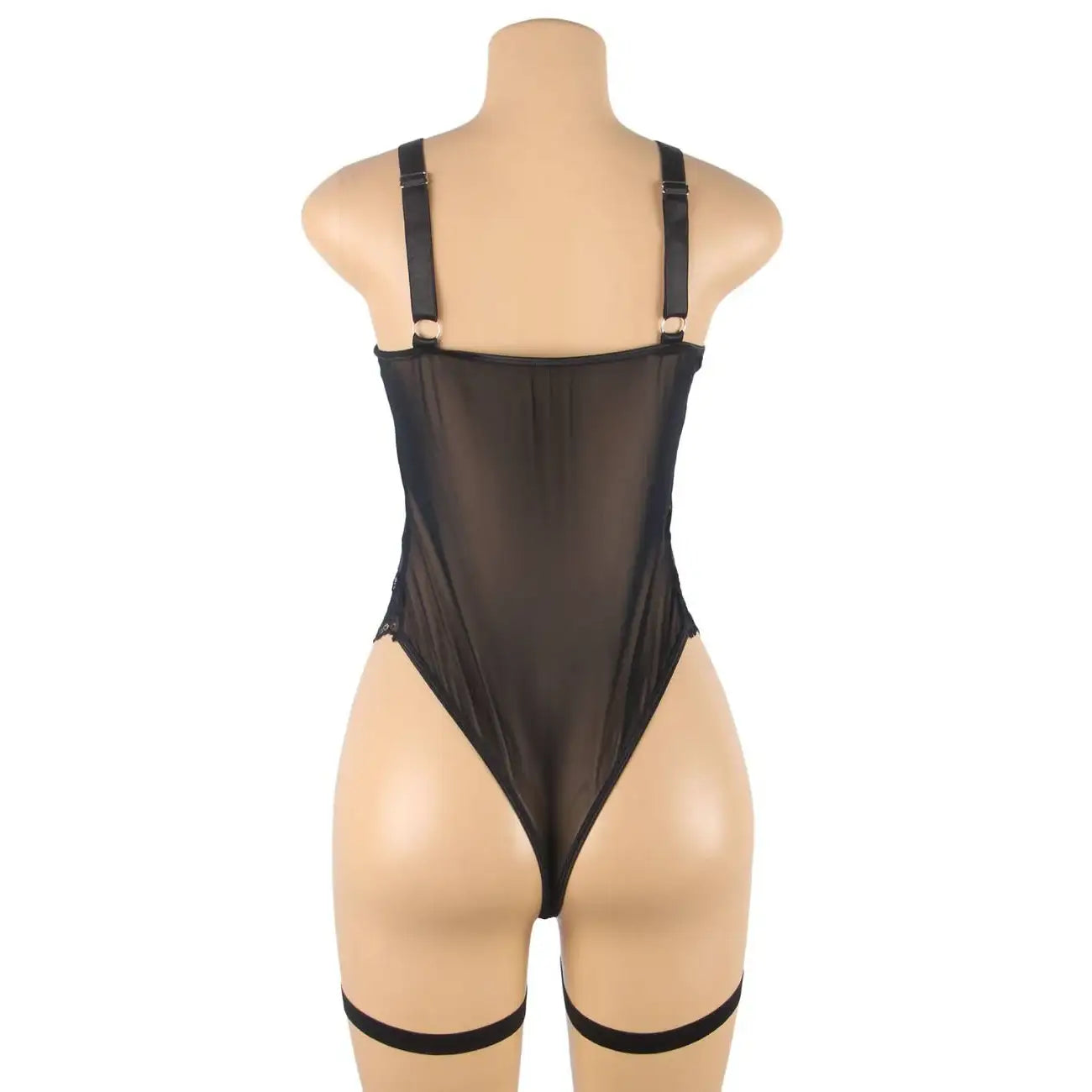 Teddy - 1 Pc Sexy Slim Lace Lingerie with Garter Leg Ring - Frisky Business Adult Sex Toys Shop