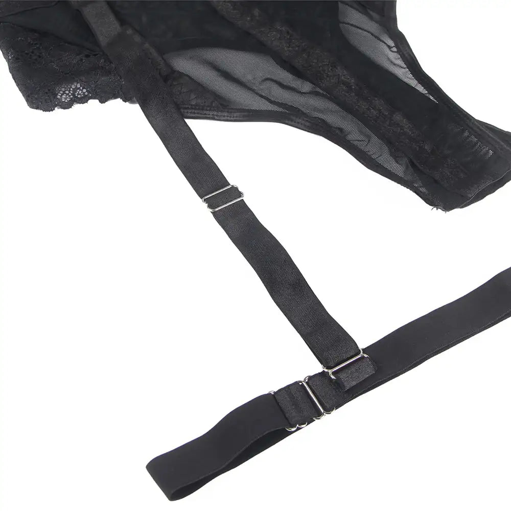 Teddy - 1 Pc Sexy Slim Lace Lingerie with Garter Leg Ring - Frisky Business Adult Sex Toys Shop