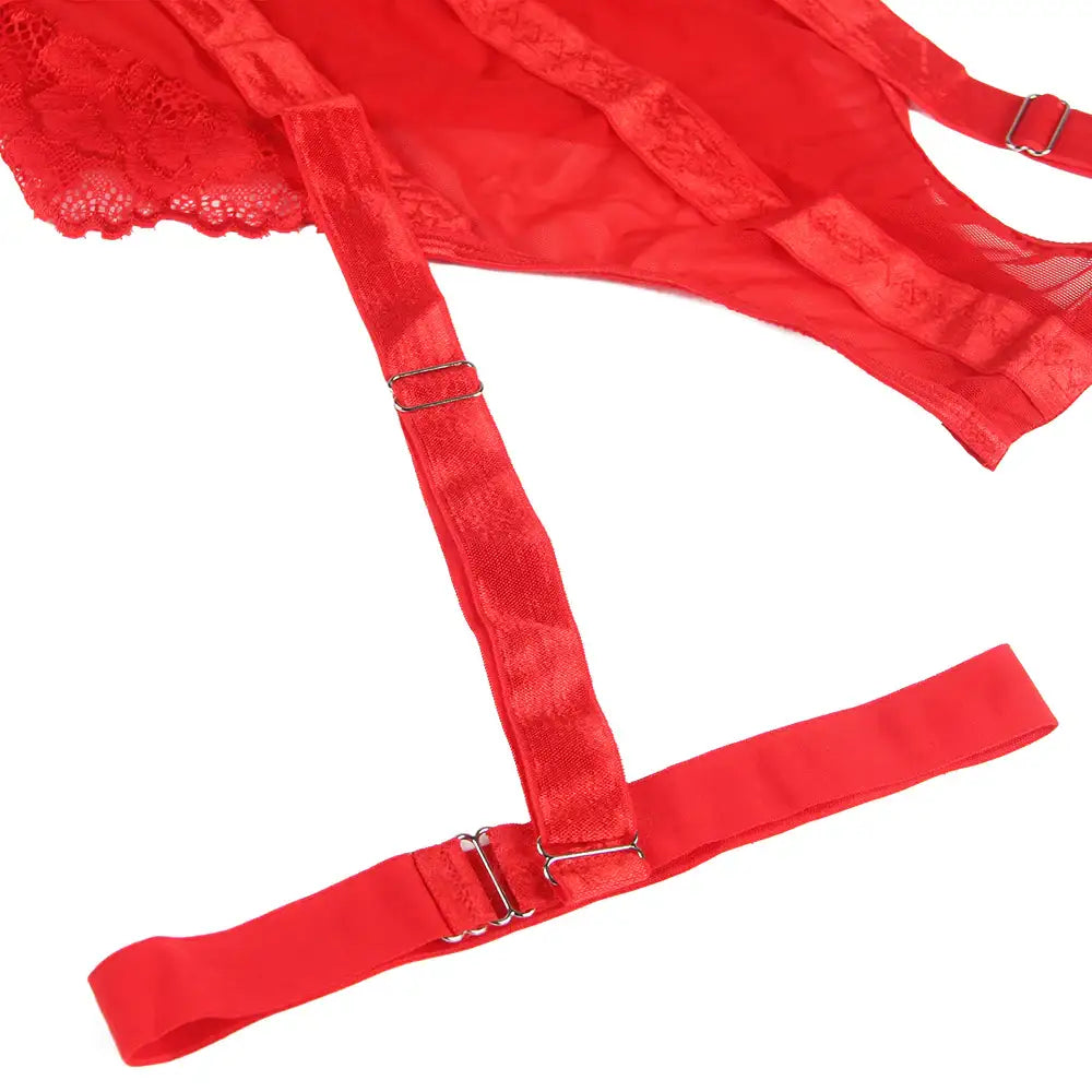 Teddy - 1 Pc Sexy Slim Lace Lingerie with Garter Leg Ring - Frisky Business Adult Sex Toys Shop